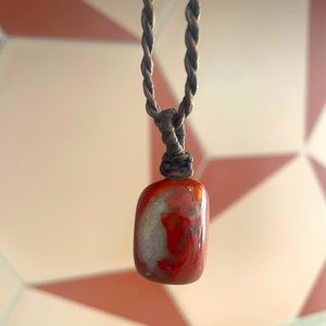Carnelian & Quartz Pendant Necklace